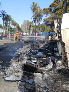 Incendio de camión tanquero